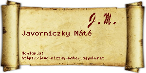 Javorniczky Máté névjegykártya